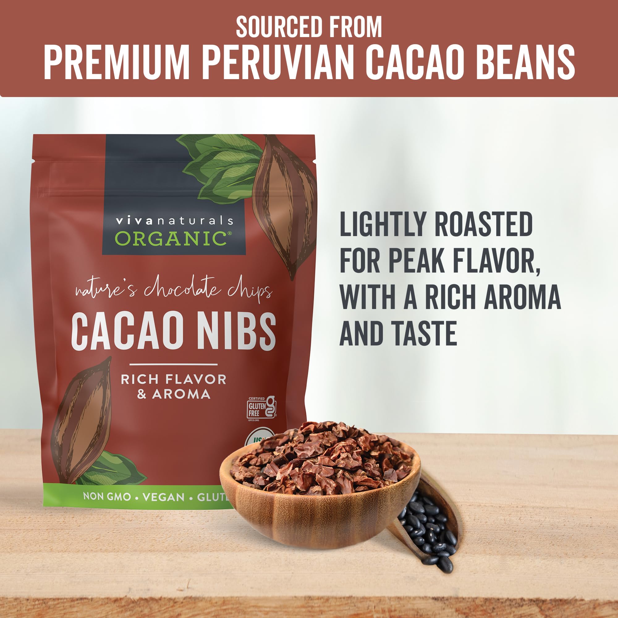 Amazon.com : Viva Naturals Organic Cacao Nibs, Unsweetened, 2 LB